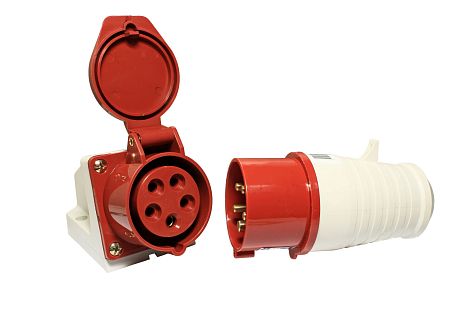 Розетка 133 стационарная 2Р+РЕ 63А 220В IP54 TDM